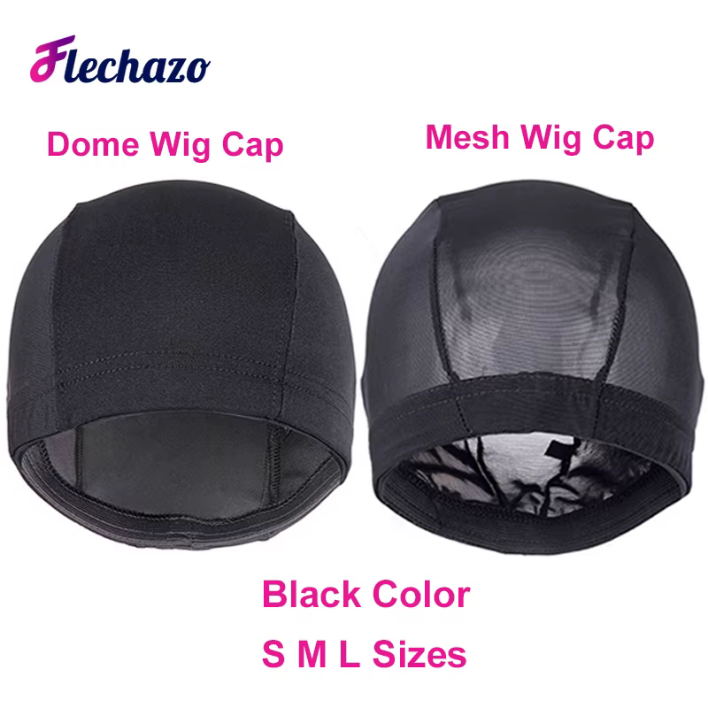 Bonnets de perruque sans colle pour femmes, 3 pièces, bonnet de perruque en maille noire pour la fab
