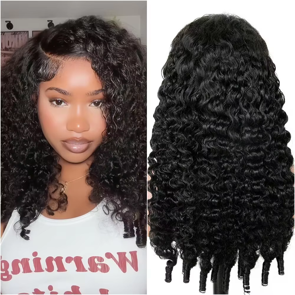 Perruque Lace Front Transparente Bouclée Birmane 7x6, Cheveux Naturels Vietnamiens, Perruques en Che