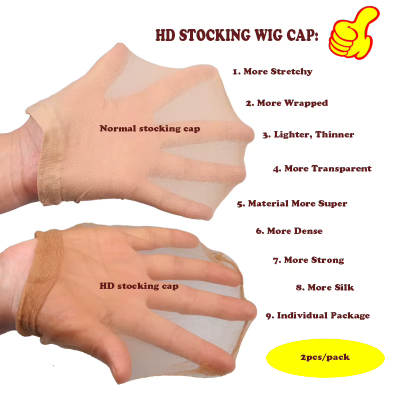 Plussign 12 pièces Hd bonnet de perruque pour faire du Style de cheveux naturels bonnets de perruque