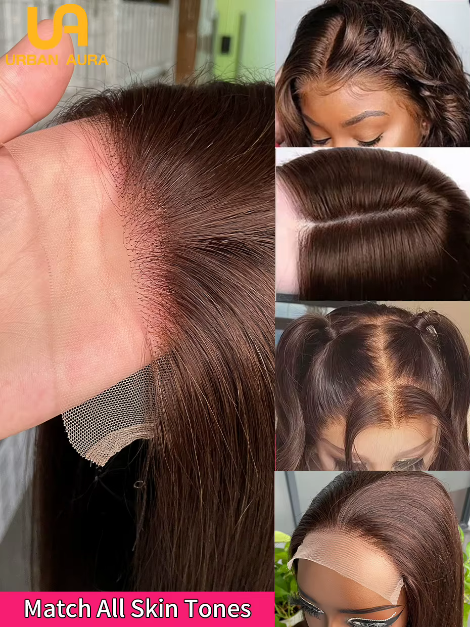 Perruque Bob 5x5 Double Drawn 100% Cheveux Humains, Perruque Lace Front Sans Colle # 2 Perruques en