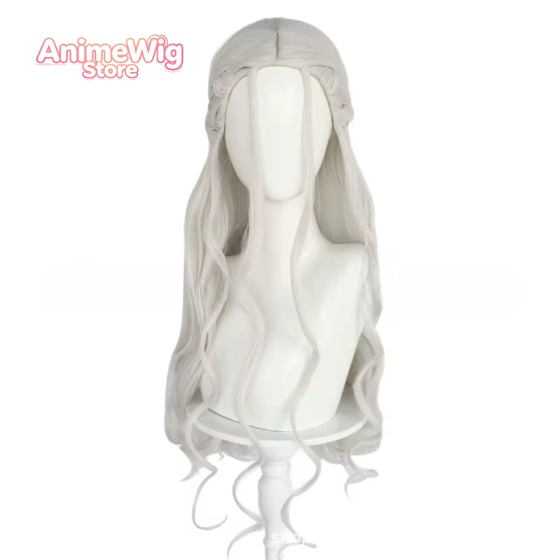 Perruque synthétique longue et bouclée Daenerys Targaryen, Mère des Dragons, pour cosplay, inspirée