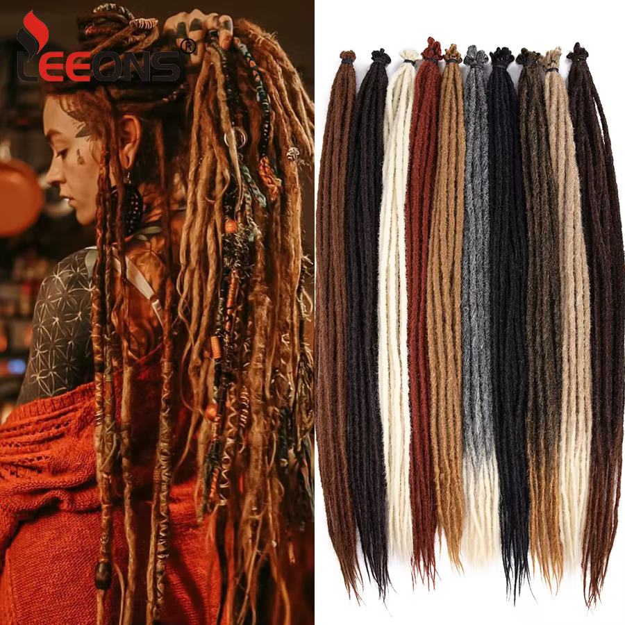 Reggae Dreadlocks synthétique tressage postiche doux pour la peau Crochet cheveux sans noeud tressag