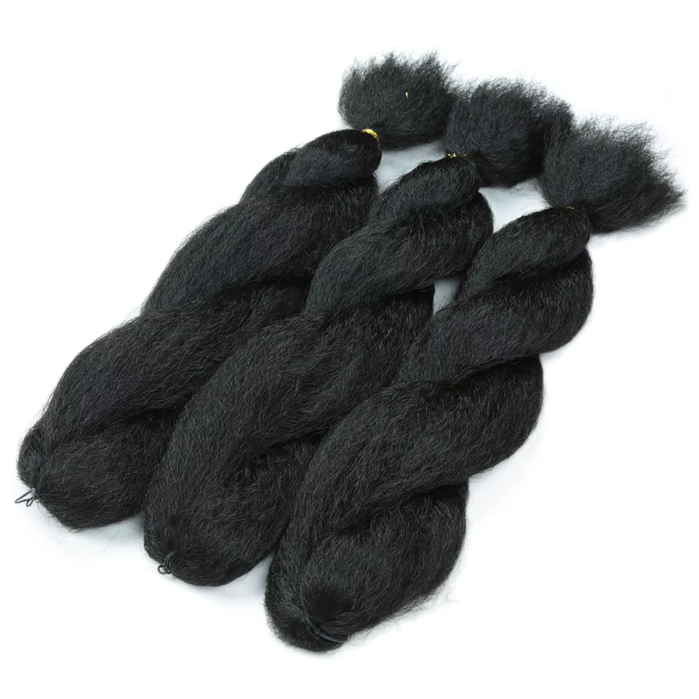 Mèches synthétiques au Crochet Vixen 26 pouces, cheveux crépus et lisses au Crochet pour femmes noir