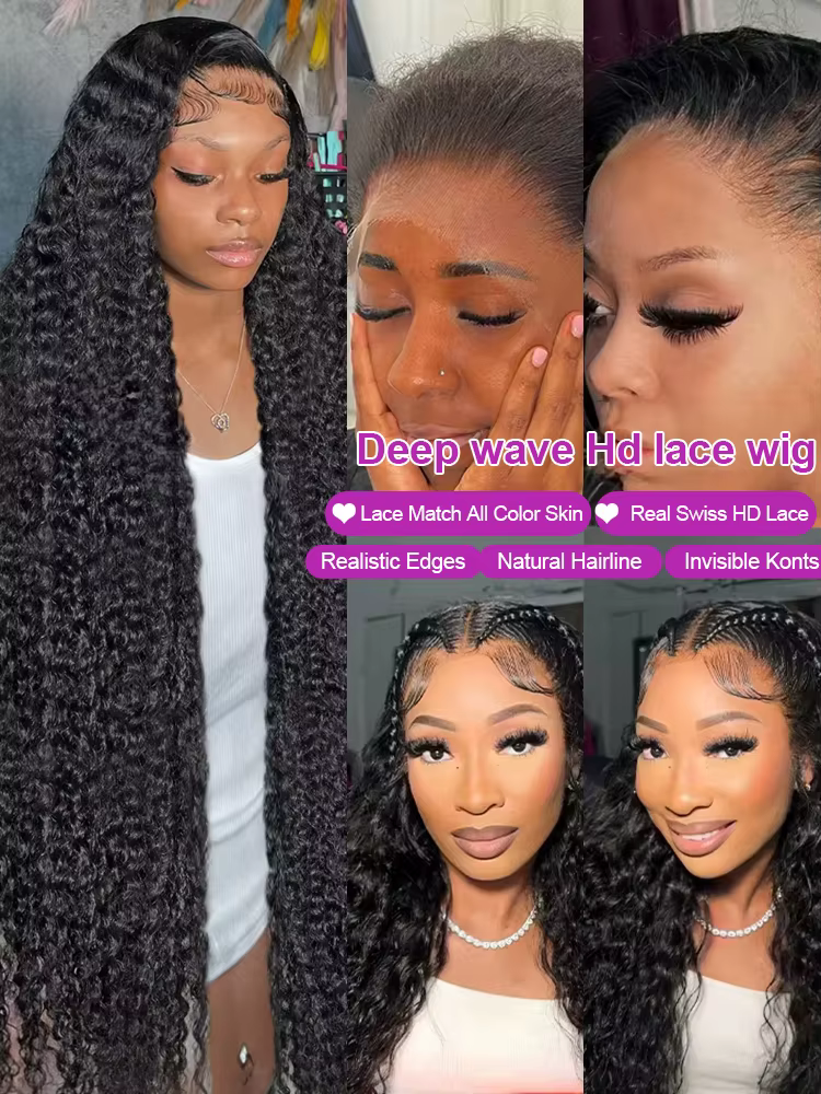 200 densité eau bouclés 13x6 HD dentelle frontale perruques de cheveux humains brésilien 30 40 pouce
