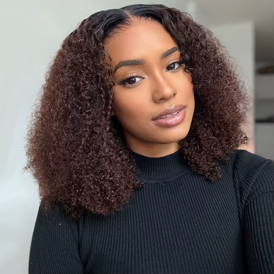 10A 6x5 sans colle dentelle perruques de cheveux humains prêt à porter et aller court bouclés Ombre 