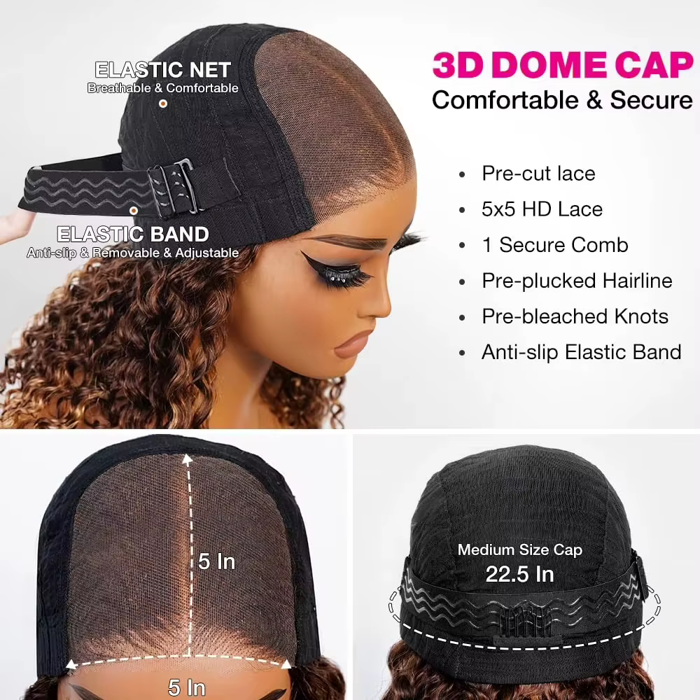 5X5 Hd dentelle fermeture Bob perruque cheveux humains 4/27 mettre en évidence porter et Go sans col