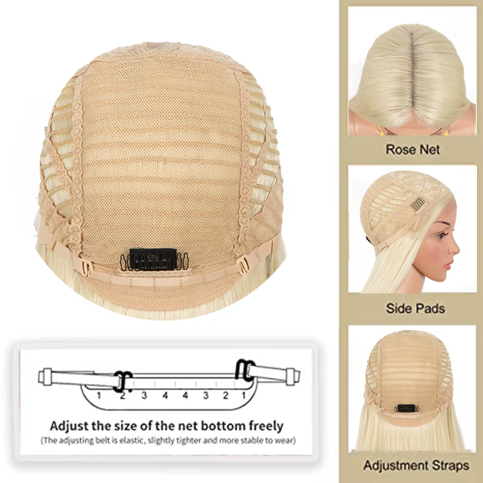 FASHION IDOL – perruque Lace Front Wig synthétique lisse de 38 pouces, perruque de Cosplay à reflets