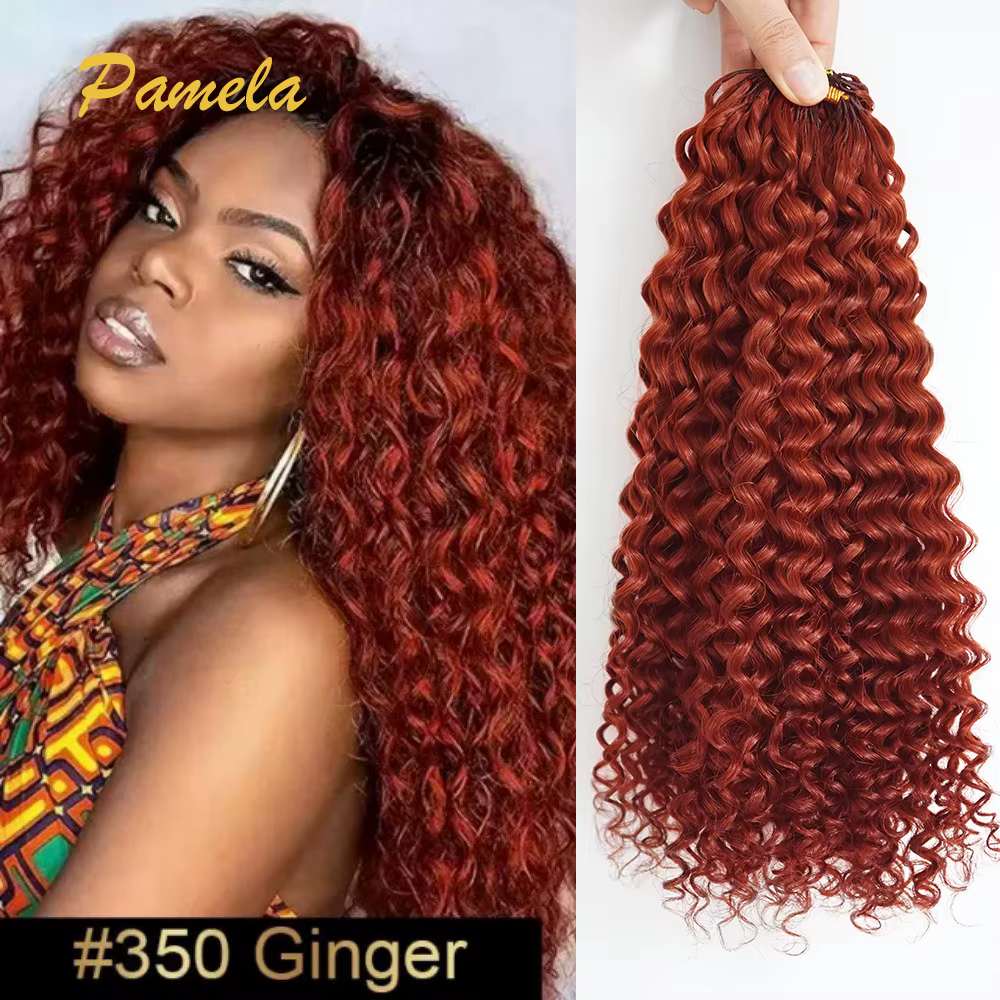 Extensions de cheveux humains au crochet couleur gingembre-orange, bouclées, pré-bouclées, pré-sépar