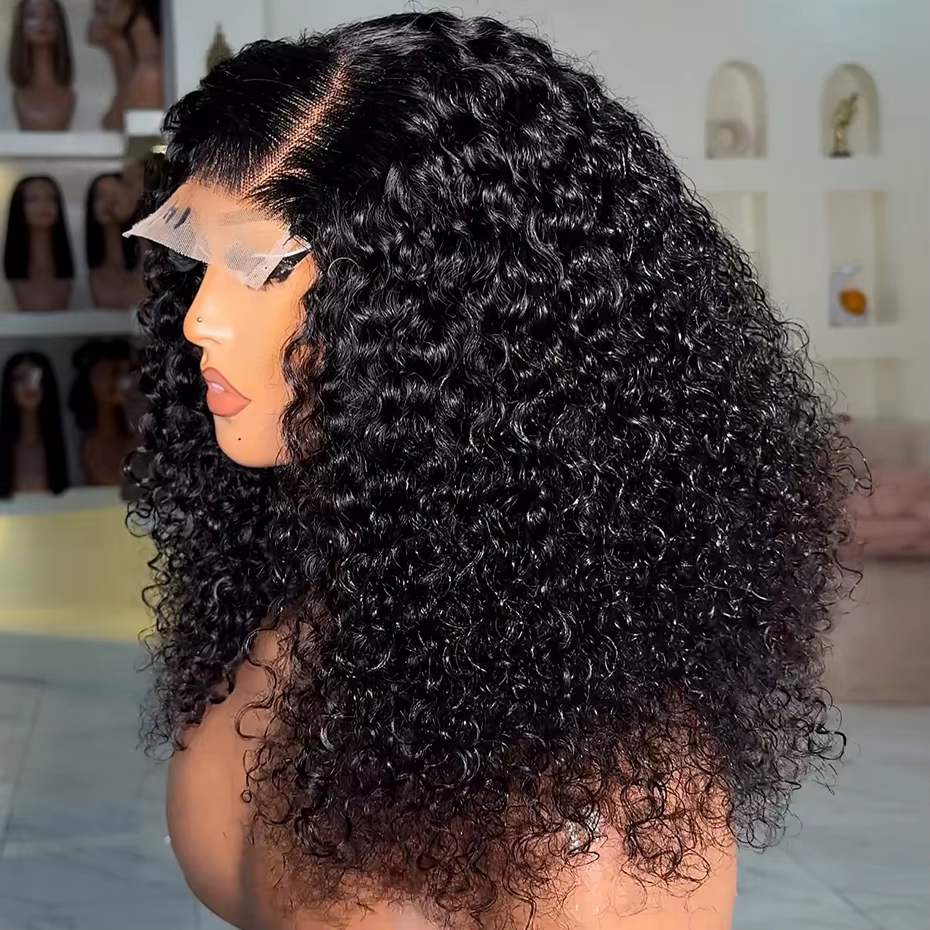 Perruque 100% Cheveux Humains 5x5 Sans Colle Ondulée Effet Mouillé Transparente HD 13x4 Vraie Chevel