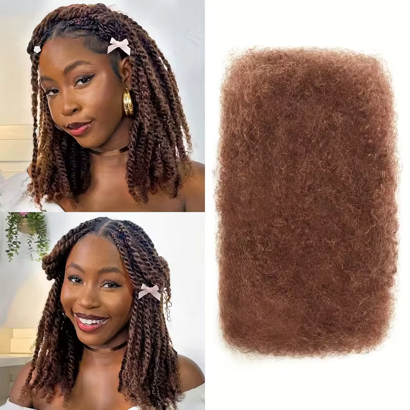 Cheveux synthétiques bouclés afro crépus pour tresses/extensions de locs permanentes, tressage, locs