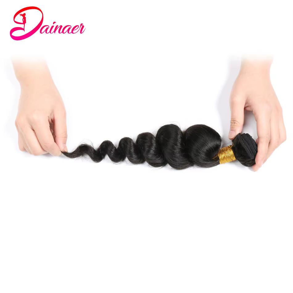 Mèches Péruviennes Naturelles Remy, Extensions de Cheveux Ondulés, 1 Lot