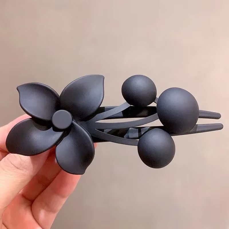 Pince à cheveux fleur élégante pour femme, pince à queue de cheval, coiffure, cuillère arrière, épin