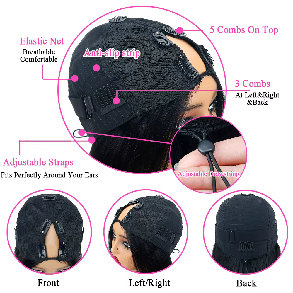 Perruque V Part Body Wave en cheveux humains bruts, 18-32 pouces, densité 220%, style brésilien ondu