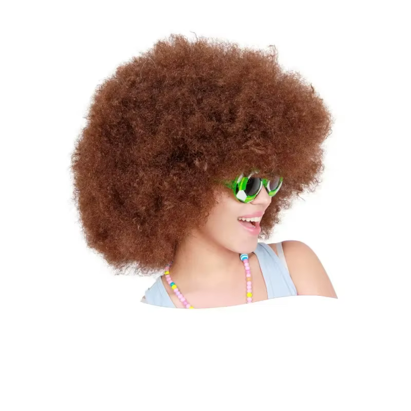 Perruque Afro Synthétique de Style Hip-Hélicoptère, Super Grande, Unisexe, pour ixCostumée d'Hallowe
