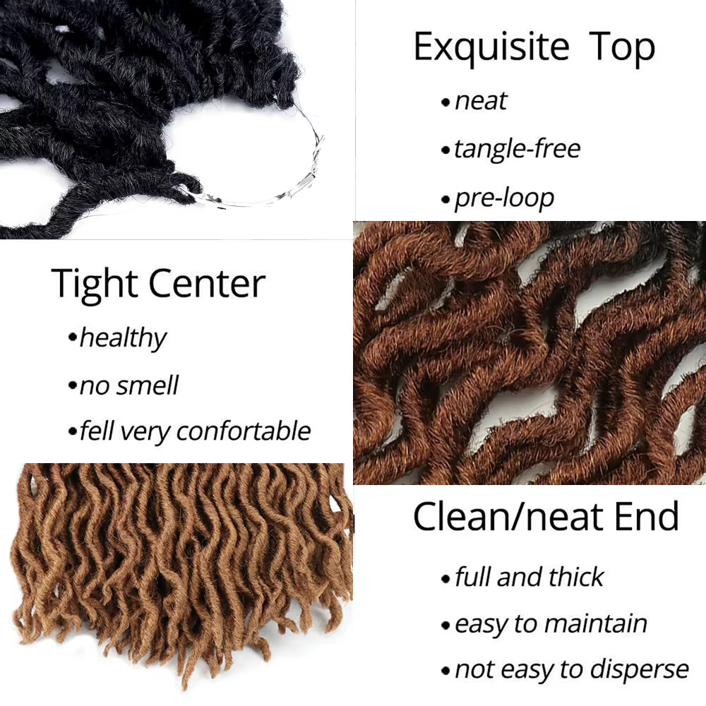 Déesse Faux locs Crochet cheveux 6 paquets/Lot doux gitane Locs ondulés Crochet tresses synthétiques