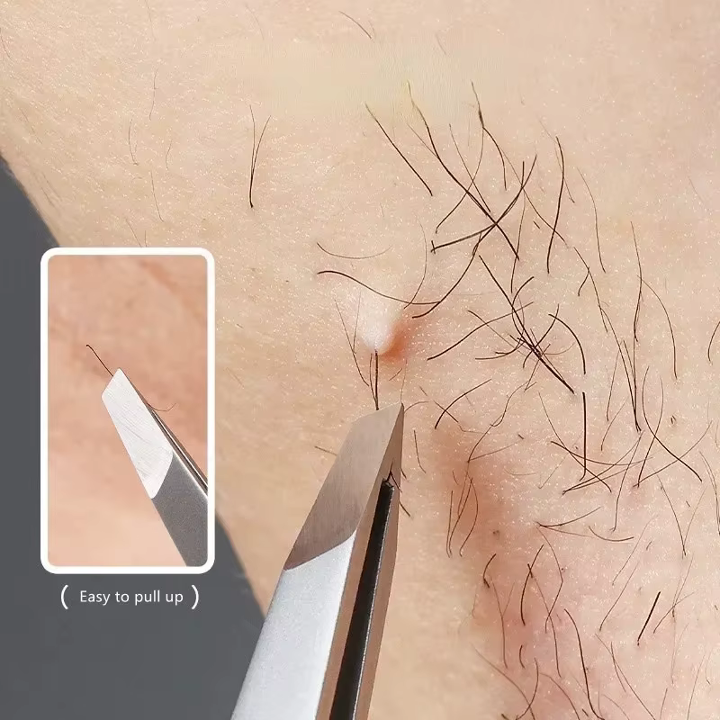 Pince à sourcils Oblique en acier inoxydable, pince à épiler pour Extension de cils, pince à Double