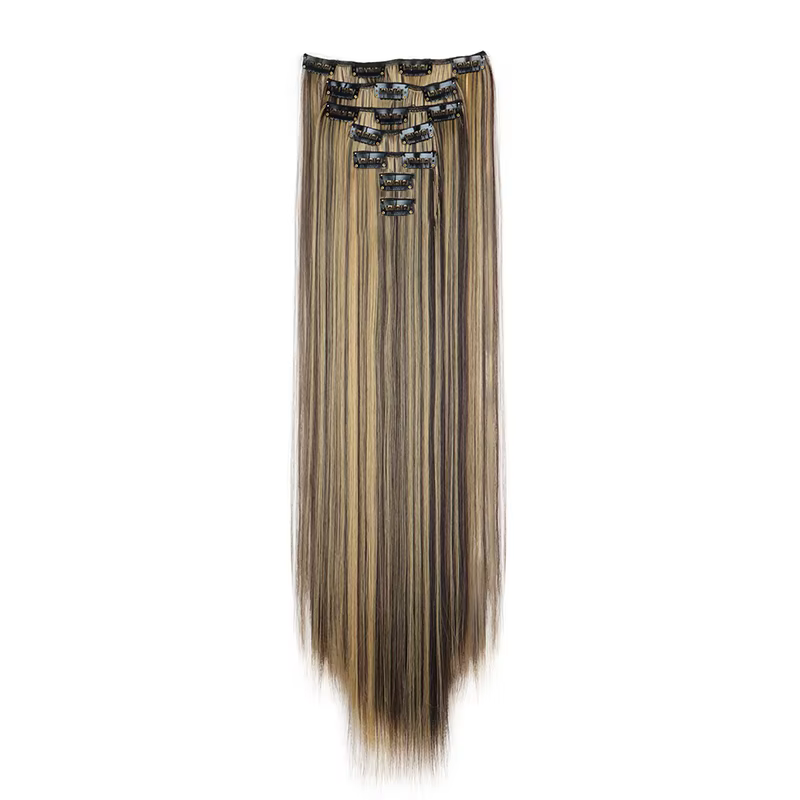 WIGSIN 24 pouces synthétique 7 pièces/ensemble Extension de cheveux longs raides 16Clips coiffure no