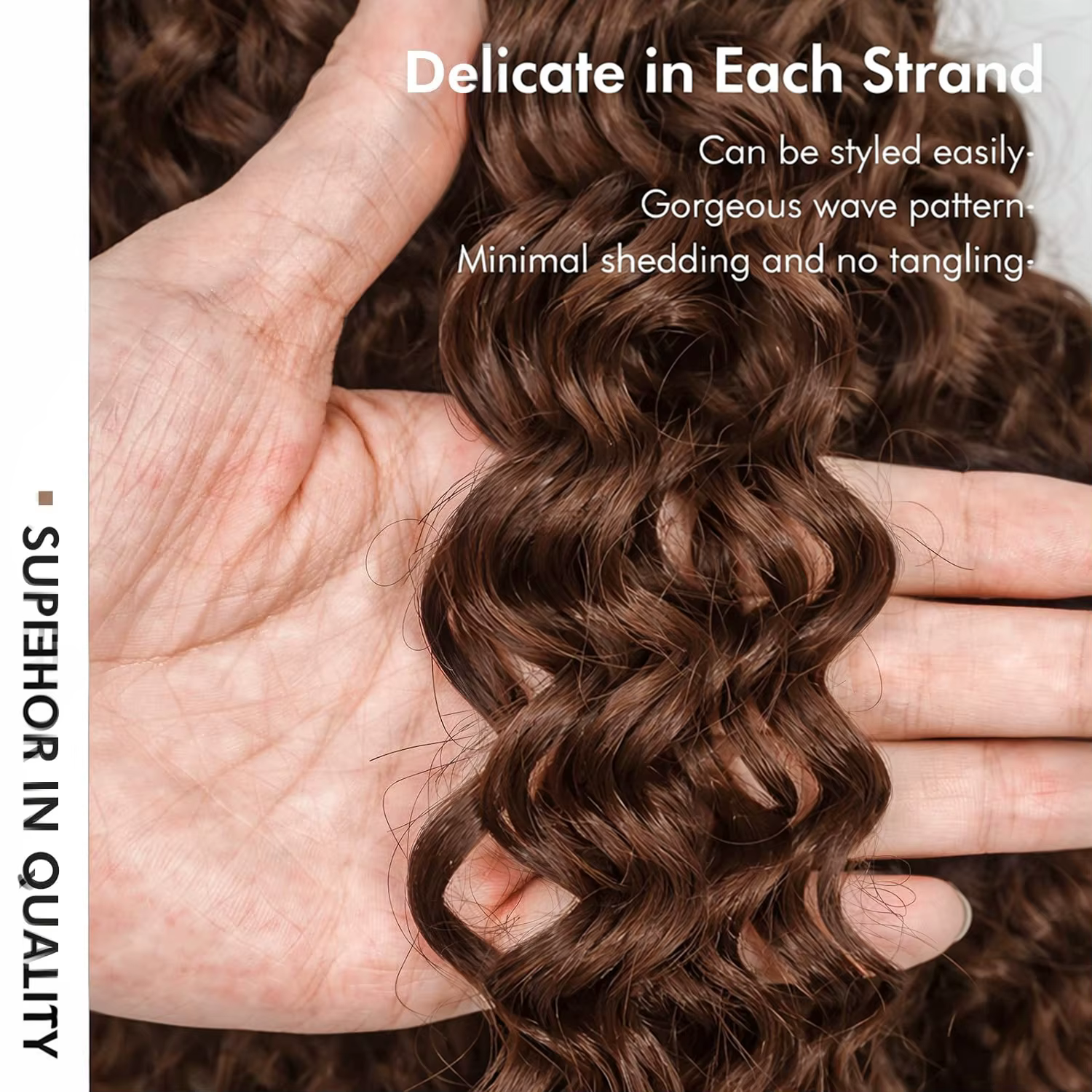 Extensions de cheveux humains pré-séparées Chocorate Brown Deep Wave pour tresses, cheveux à crochet