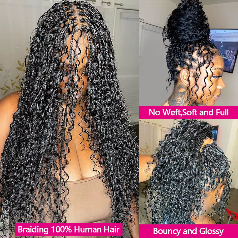 Tressage en vrac cheveux 100% cheveux humains vague profonde sans trame cheveux humains paquets Micr