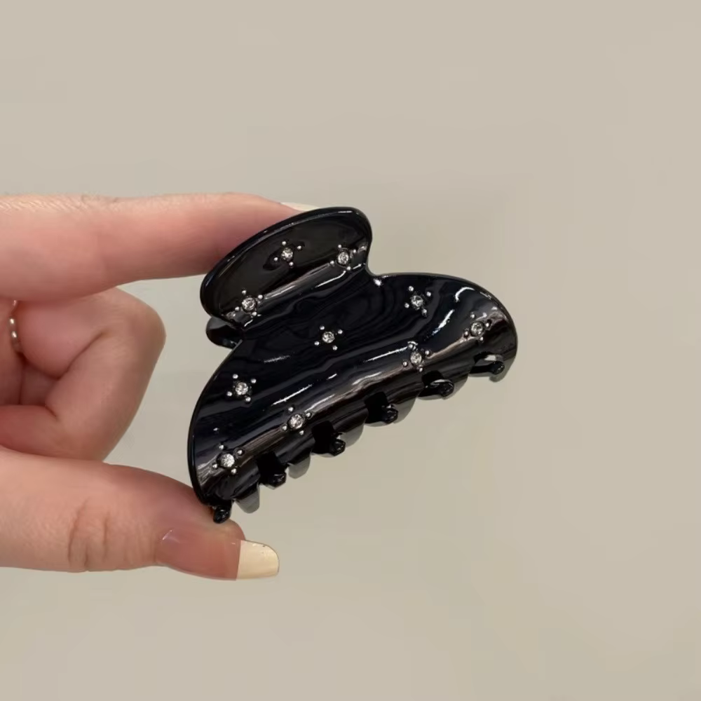 Pinces à cheveux en acétate, étoiles de cristal brillantes, pour femmes et filles, luxe, taille moye