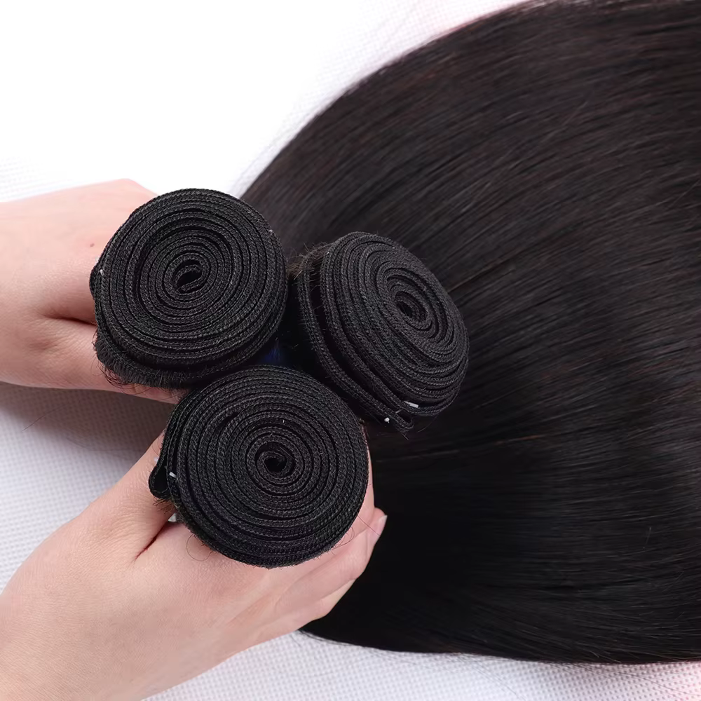 Extensions de cheveux brésiliens vierges Remy à double trame, lisses comme des baguettes, 26, 36, 40
