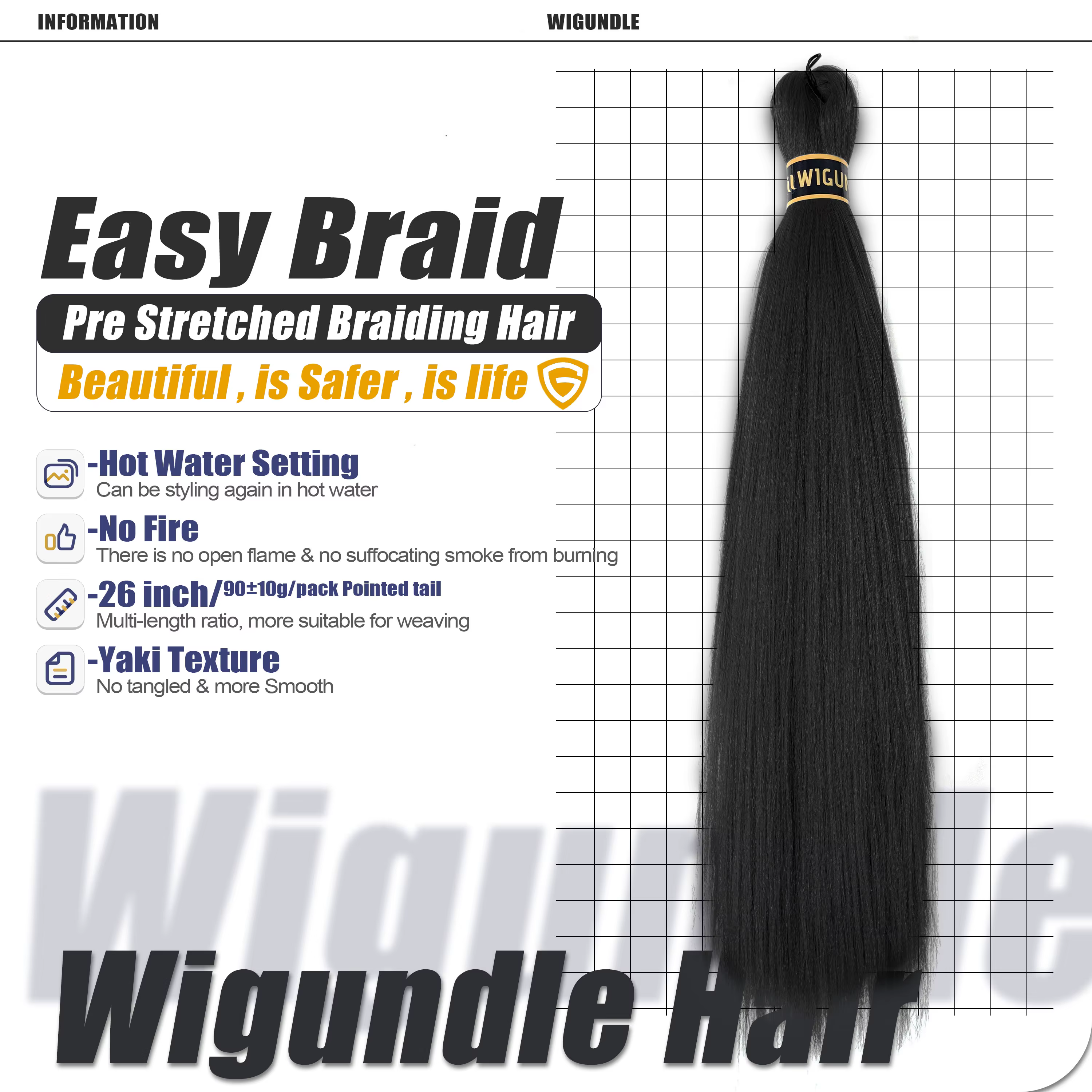Wigundle Extensions de cheveux pour femmes boîte torsion tresses facile Crochet cheveux EZ pré-étiré