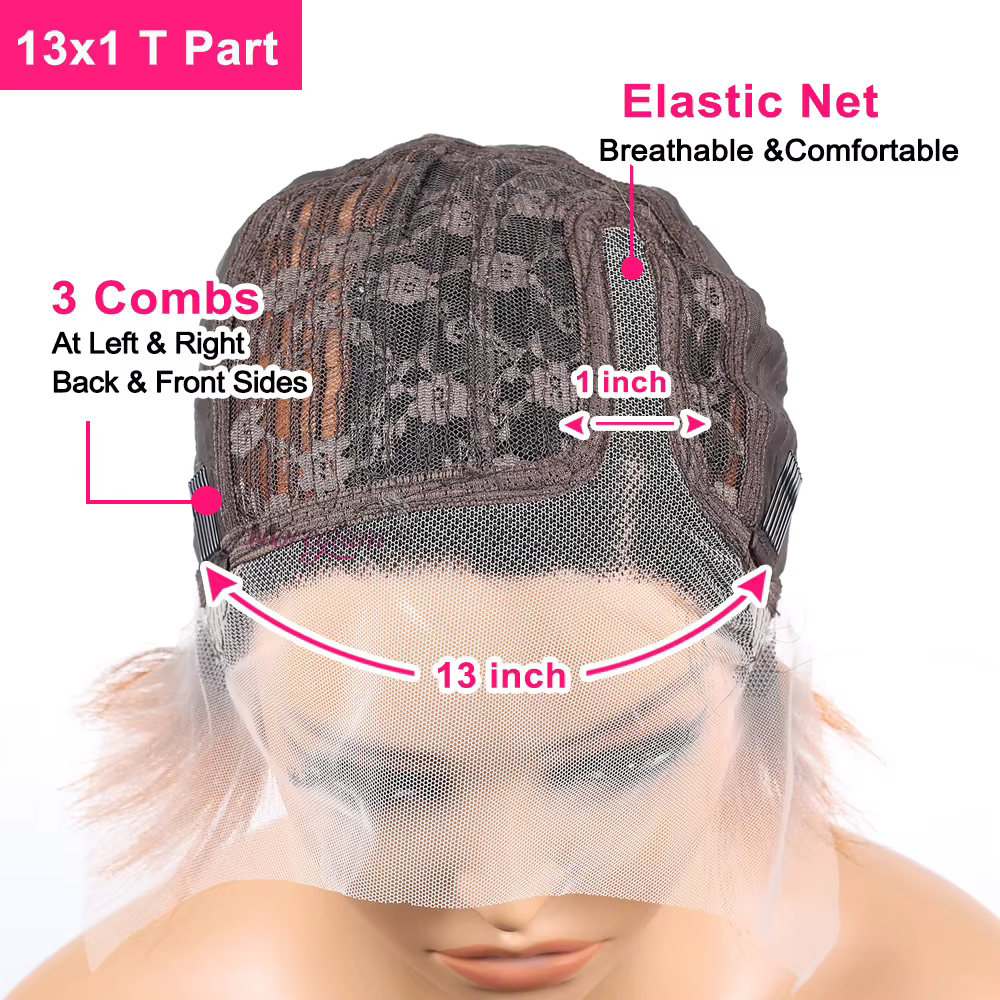Perruques courtes Pixie Cut 13x4 avec dentelle transparente pour femmes, perruque bob courte brésili