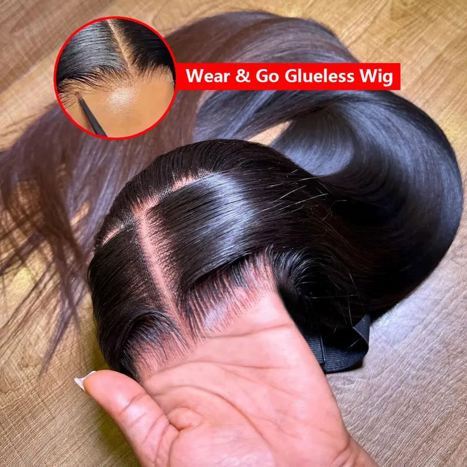 Perruque Lace Frontal Wig synthétique lisse et longue, 13x4x1, naissance des cheveux naturelle, chev