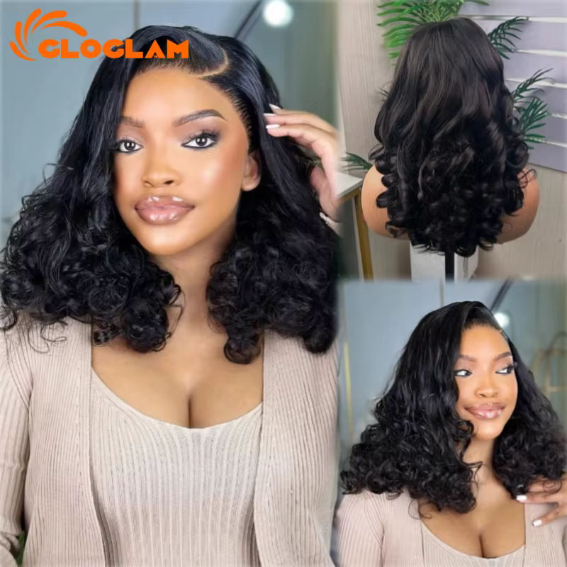 Perruque Lace Front Wig brésilienne bouclée et rebondissante, cheveux naturels, naissance des cheveu