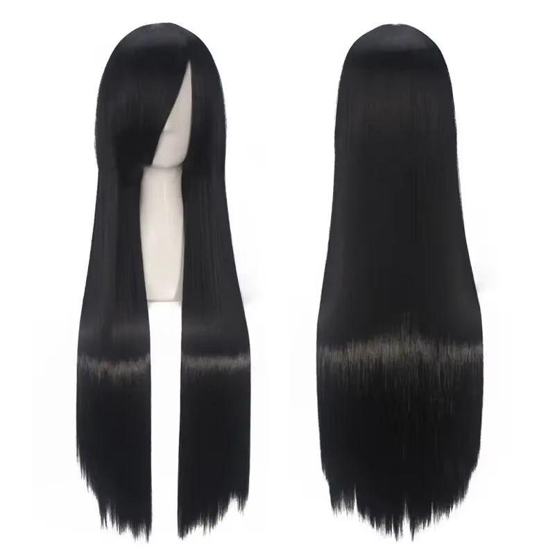 Anime Mulan Cosplay perruque 80 cm noir longue ligne droite princesse femmes filles perruques de che