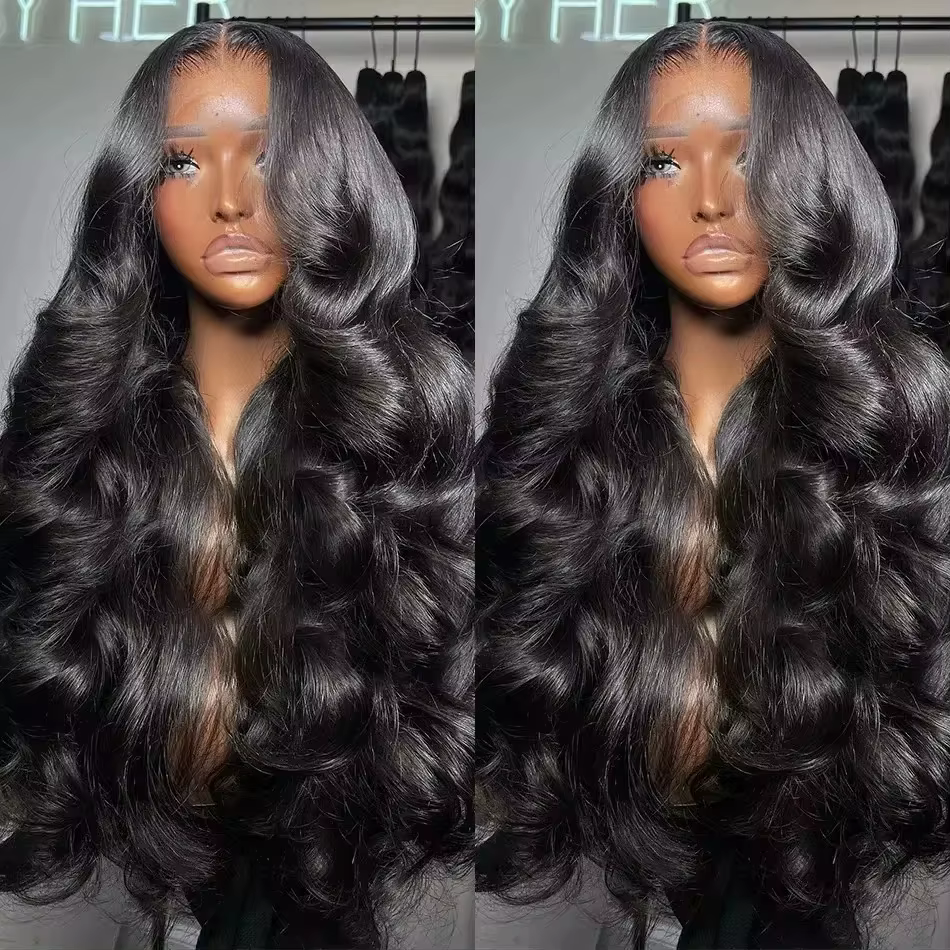 Perruque Lace Front Wig Body Wave naturelle bouclée, cheveux humains, HD, sans colle, 13x6, 13x4, ad