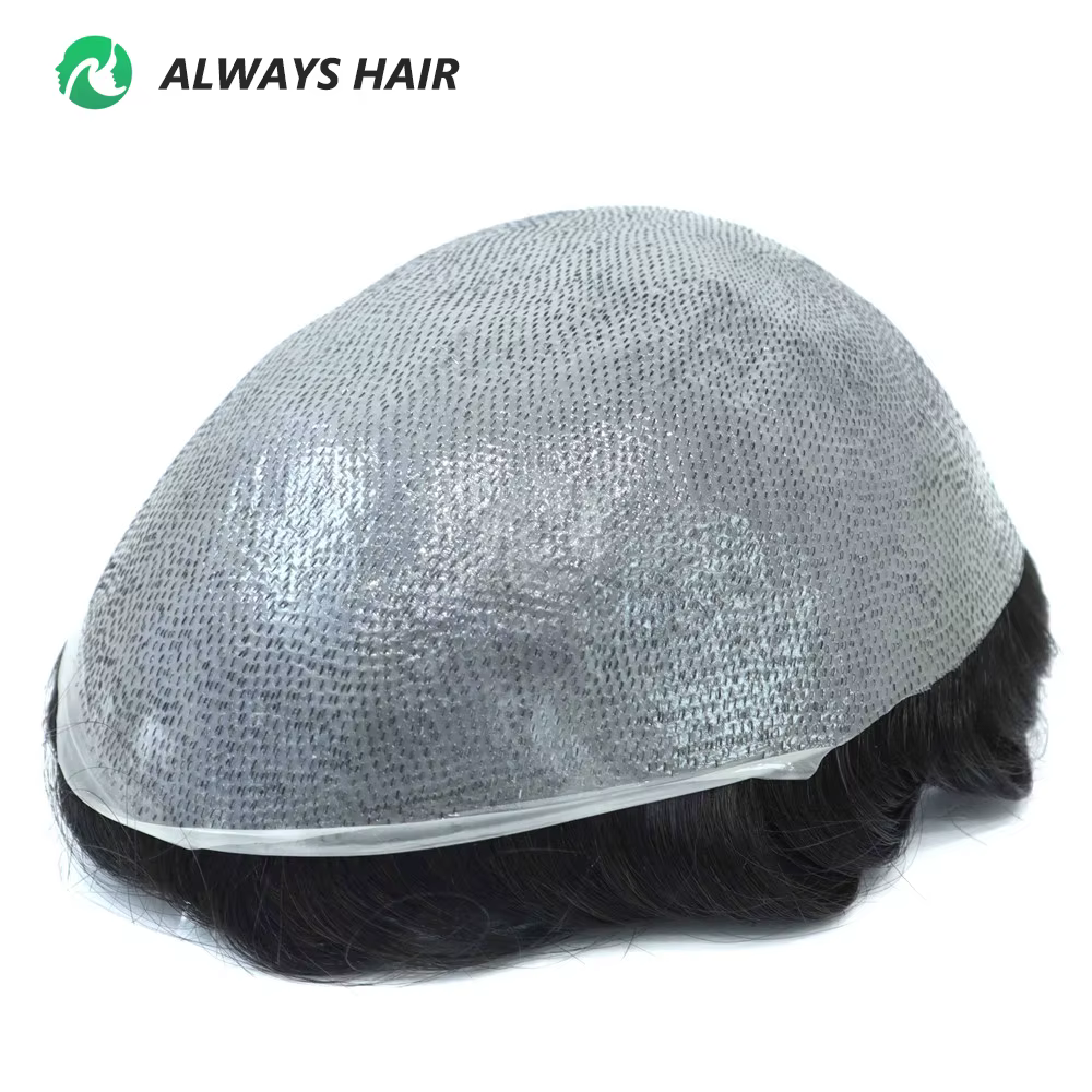 Unité de système de cheveux invisibles pour hommes, toupet à Base Super fine de 0.03 à.04mm, cheveux