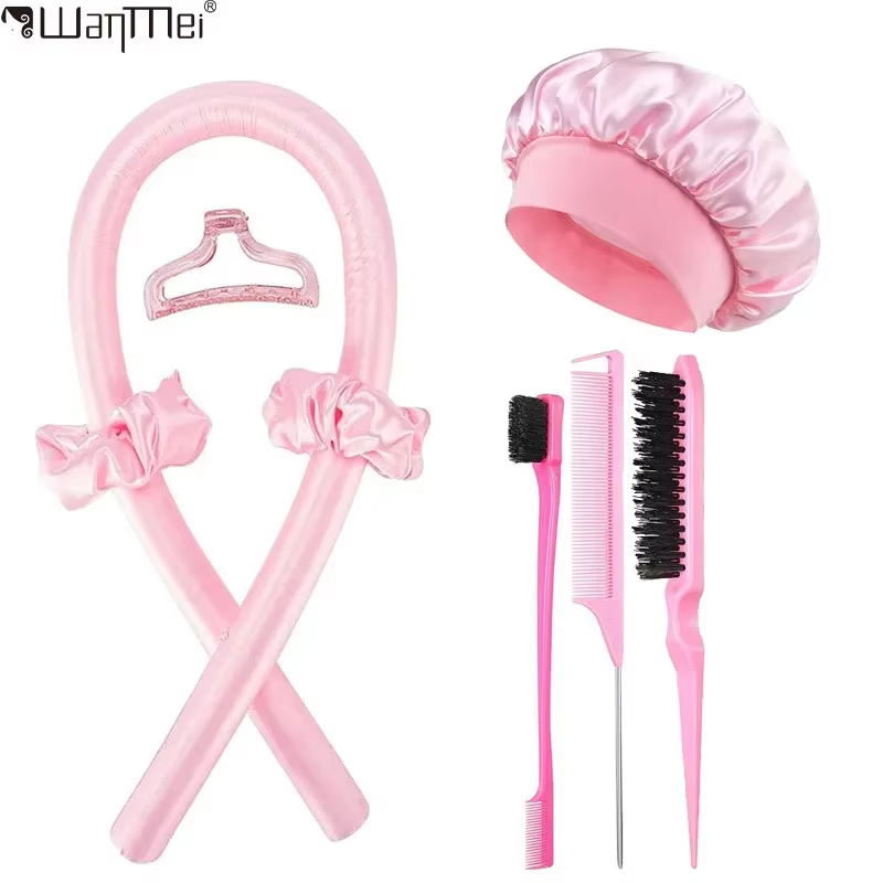 Ensemble de fer à friser sans chaleur, capuchon de nuit, ensemble de rouleaux de cheveux, bigoudis p
