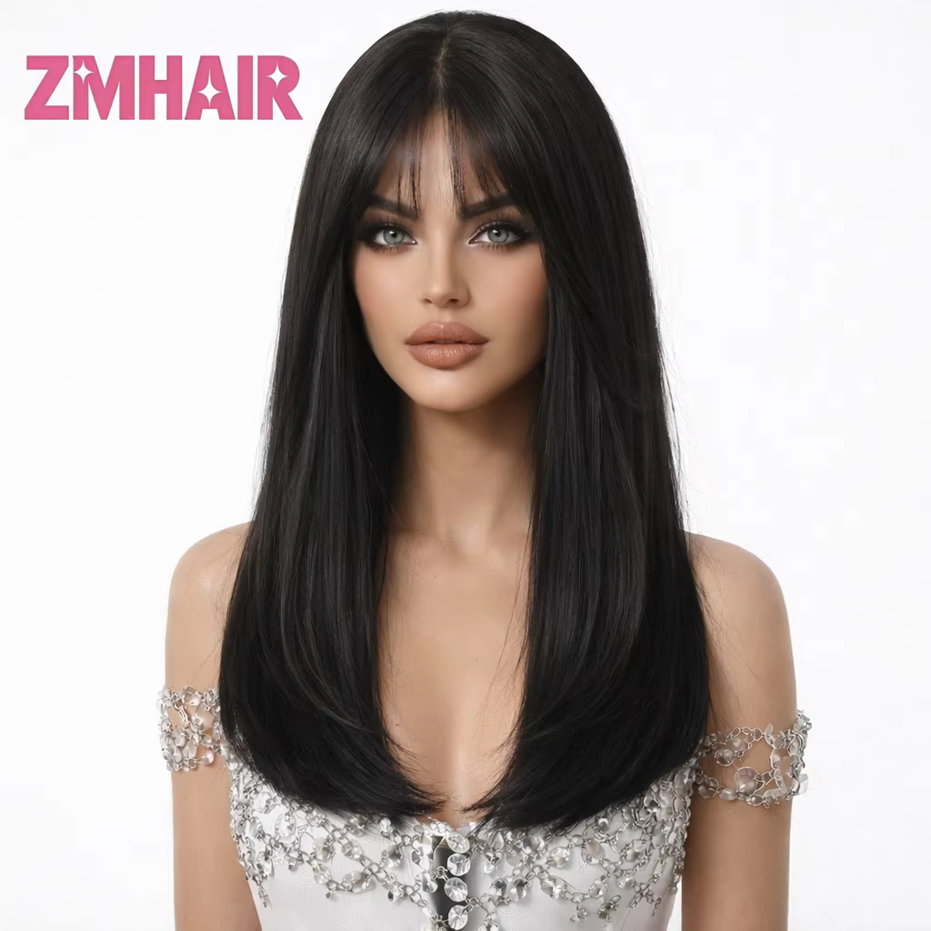 Perruque juive 5x5 à base de soie pour femmes, avec frontale en PU, cheveux humains naturels lisses,