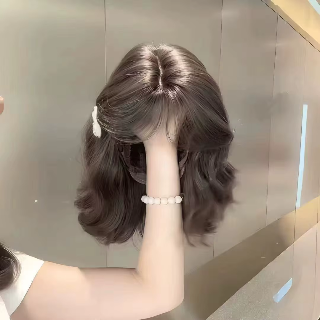 Perruque synthétique femme style coréen, cheveux courts bouclés effet laine, mode quotidienne, volum