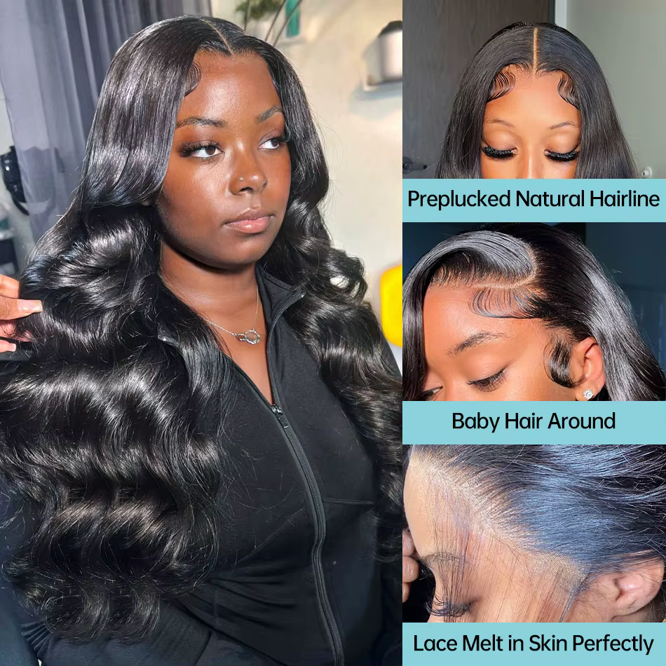 Perruque Lace Front Wig Body Wave Brésilienne Naturelle, Cheveux Humains, 13x6, Pre-Plucked, 36 38 P
