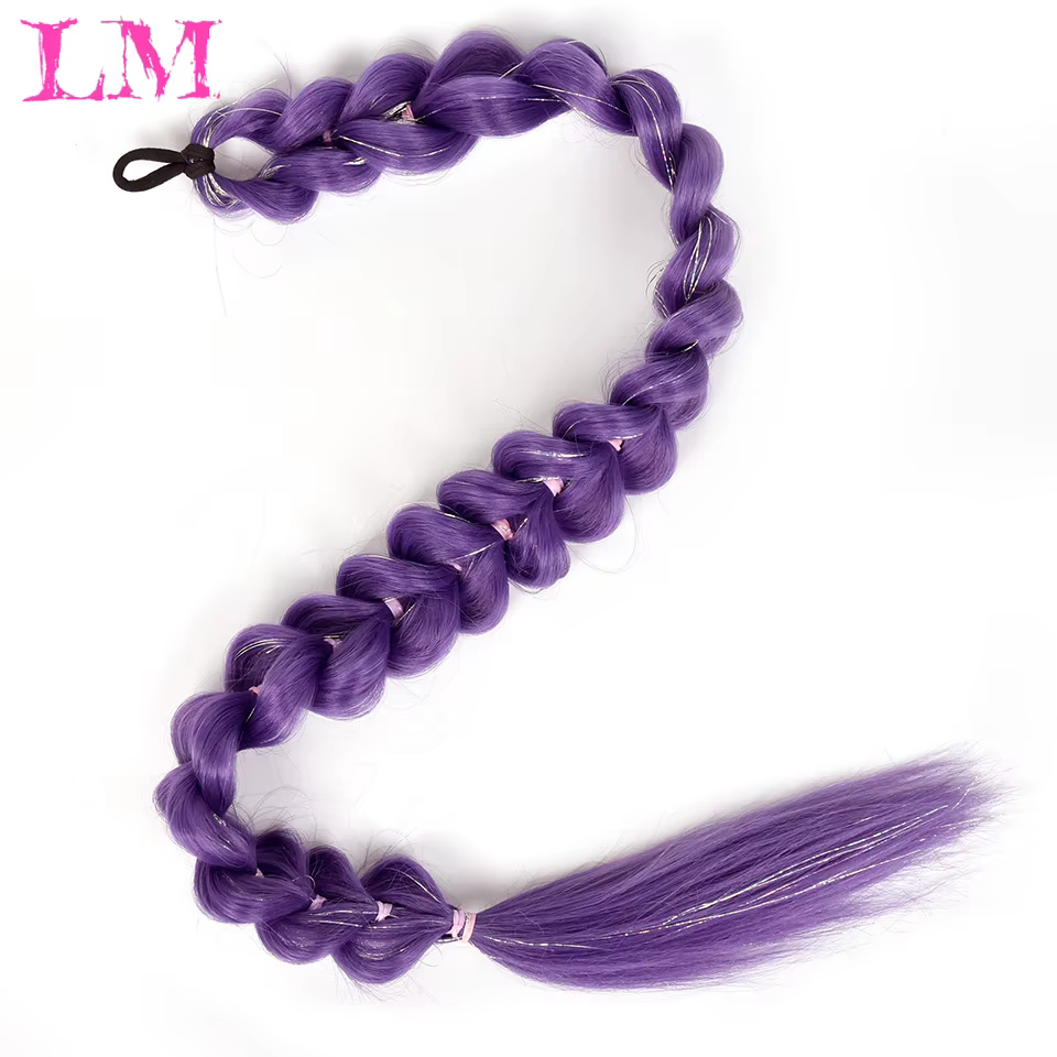 Extensions de cheveux synthétiques LM de 32 pouces, longues, violettes, pour tresses, cheveux de tre