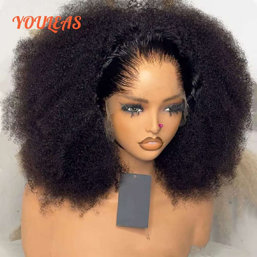 Lagos délié Afro crépus bouclés perruques perruques de cheveux humains court Bob perruques 13x4 dent