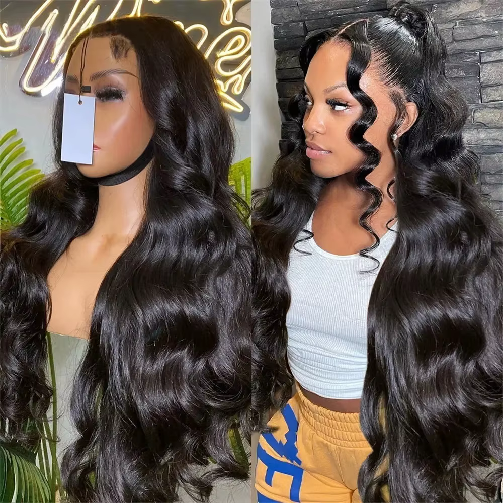 Perruques brésiliennes Body Wave 13x6 HD en cheveux humains naturels avec dentelle transparente, den