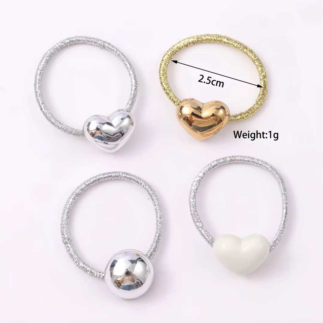 Lot de 10 jolis élastiques pour cheveux de style princesse pour bébés filles, avec paillettes dorées