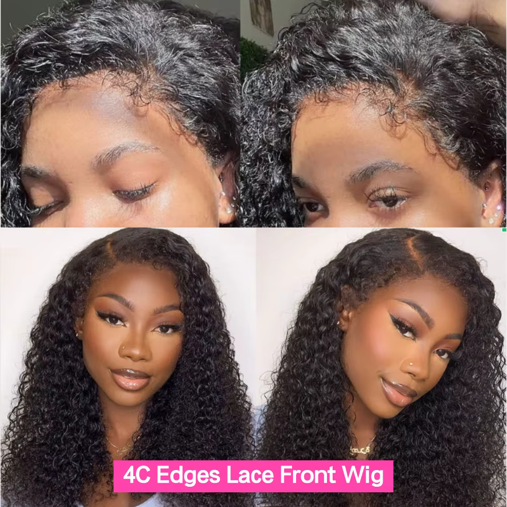 250% 13x6 HD crépus bouclés perruques cheveux humains vague profonde bouclés dentelle avant perruque