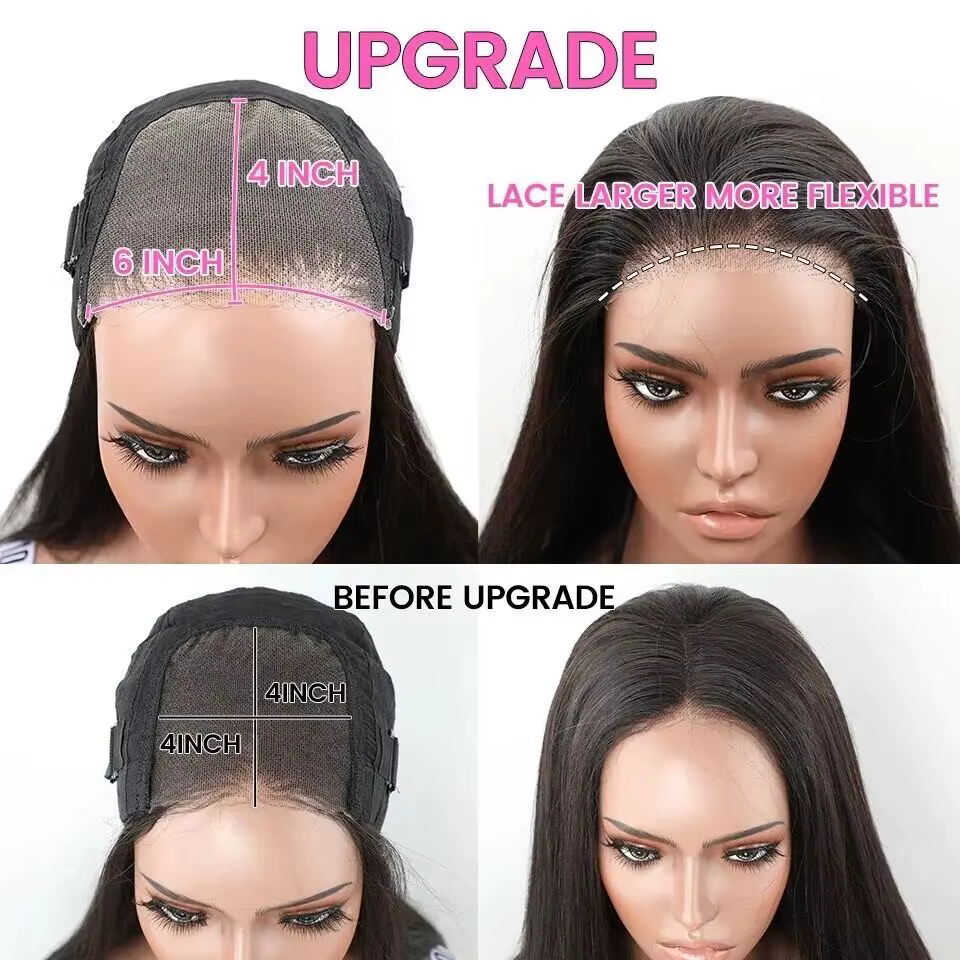 ISEE Hair-Go Glueless Wigs, Water Wave Wig, Short Bob Wig, Transparent, Pré-Cut, Pre-Plucked, 6tage