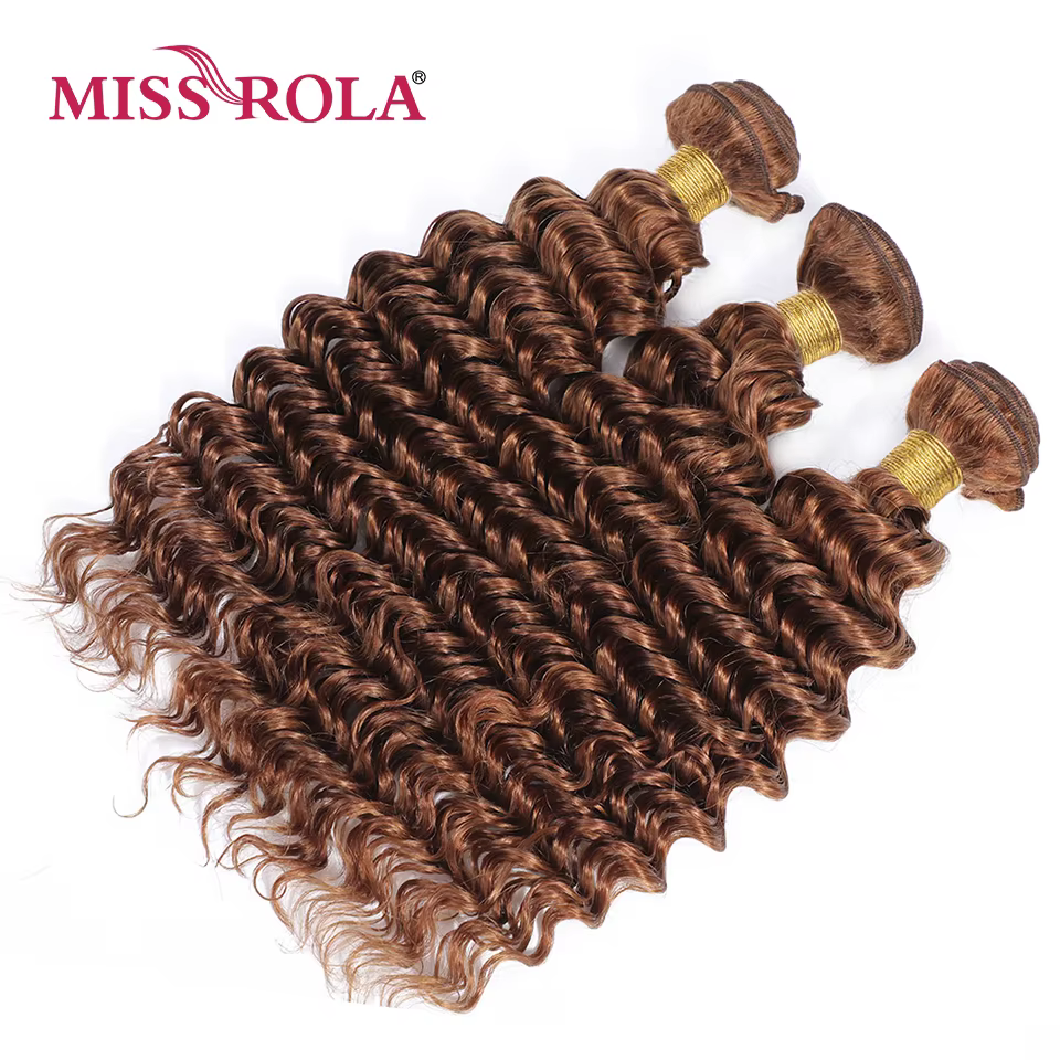 Miss Rola – tissage en lot malaisien naturel Remy, Deep Wave, avec Lace Closure 4x4, couleur blond 9