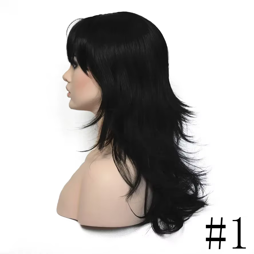 StrongBeauty – perruque synthétique longue et lisse en couches naturelles, perruques brunes/noires p