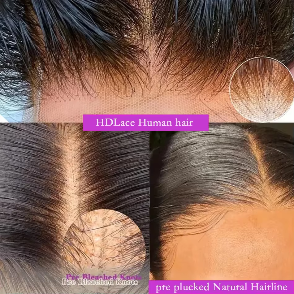 Perruques courtes bob droites 13x4 en cheveux humains, perruques frontales en dentelle 200% Remy pré