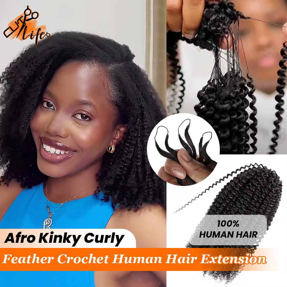 Extensions de cheveux humains bouclés afro de 3e génération, 7 paquets, pré-séparés, sans nœuds, 100