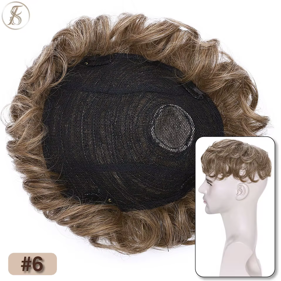 TESS hommes système de remplacement de cheveux 35g hommes toupet 16x19 cm perruque de cheveux humain