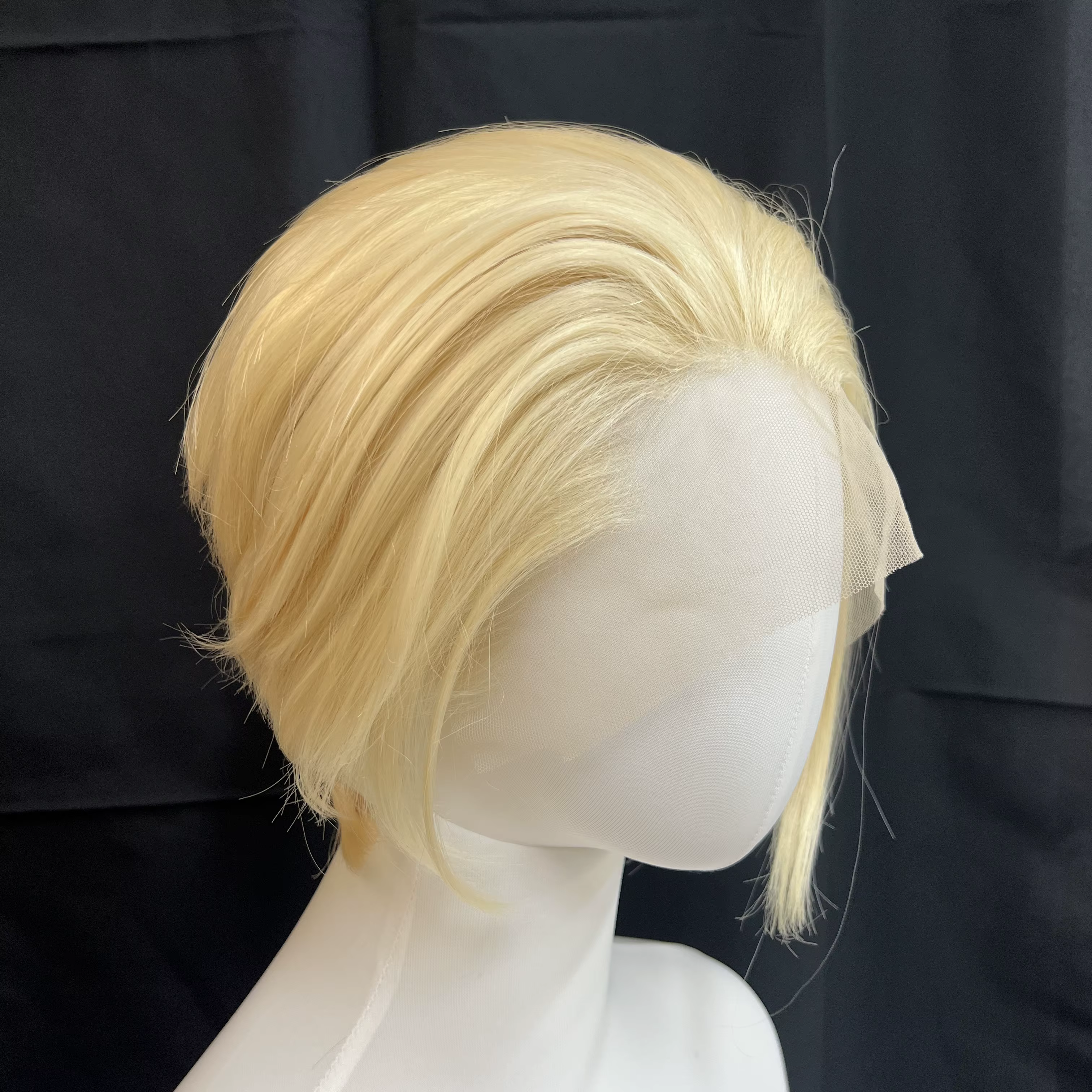 Ashely – perruque Lace Front Wig synthétique Blonde courte, 13x4, naissance des cheveux naturelle, F