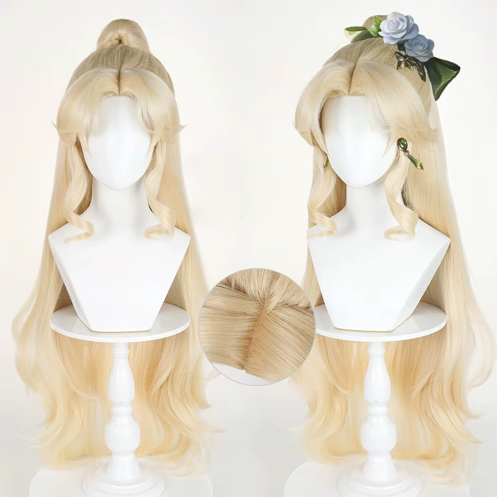 Perruques synthétiques longues ondulées blondes, partie centrale avec Clip queue de cheval, perruque