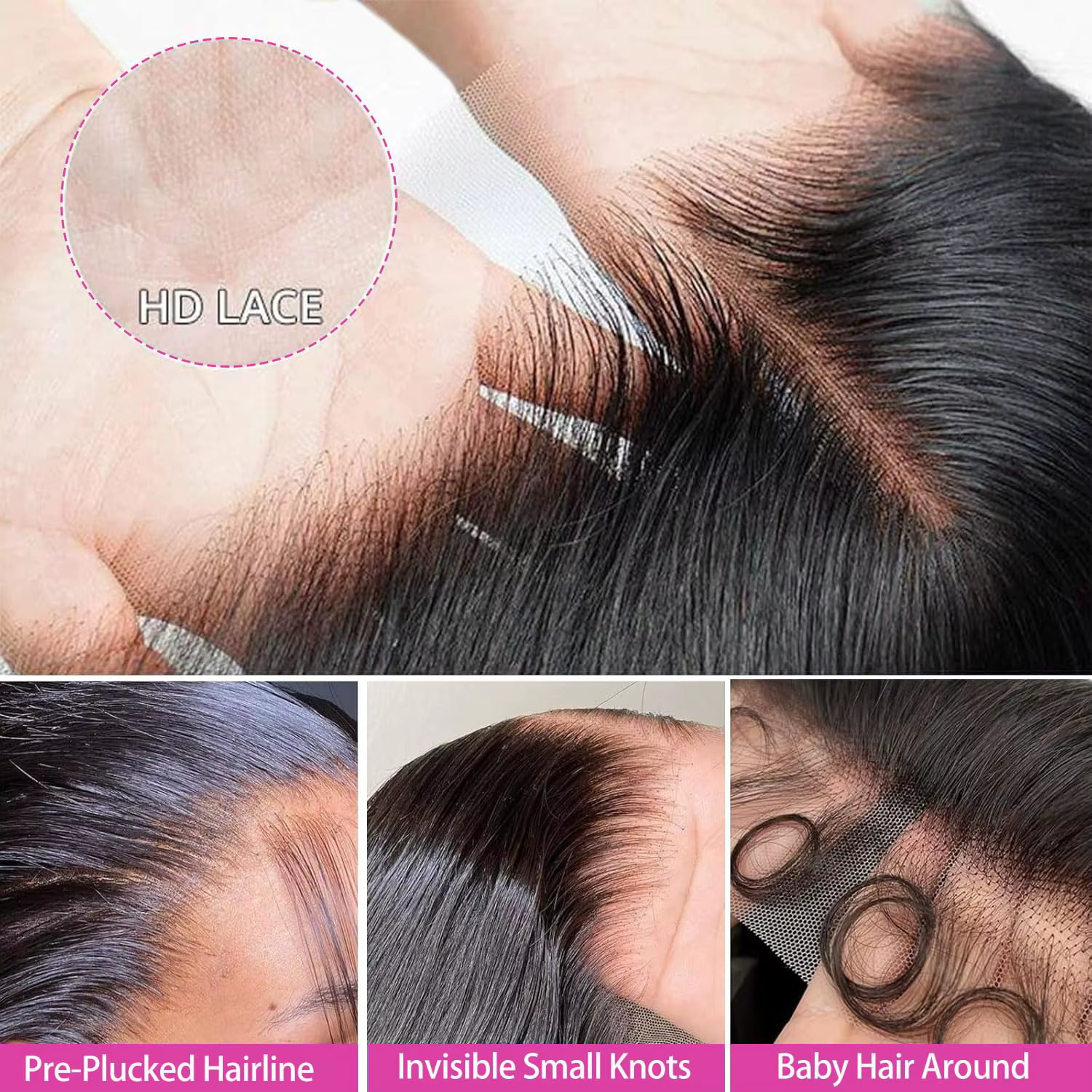 Perruques de cheveux humains bruts HD ultra-lisses 13x6 de 30 à 40 pouces, densité 200, perruque fro